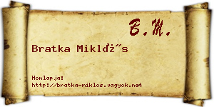 Bratka Miklós névjegykártya